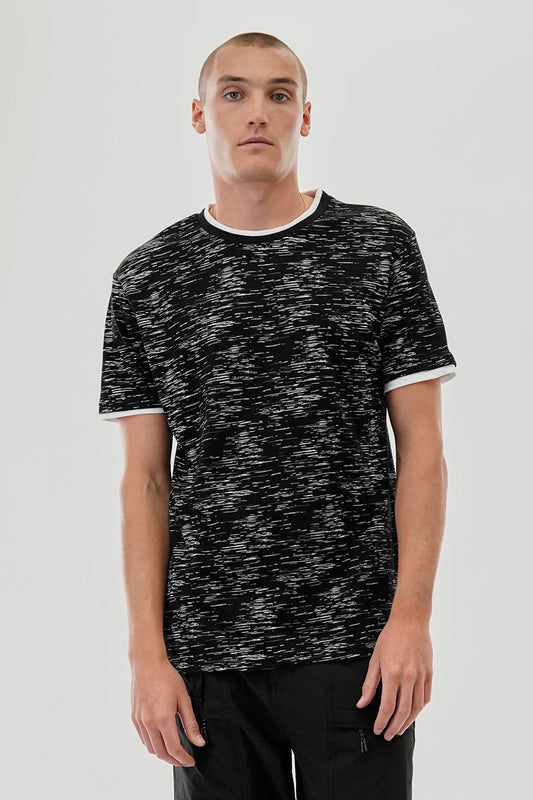 Canada Weather Gear Vintage Patterned Crewneck Tee - Black