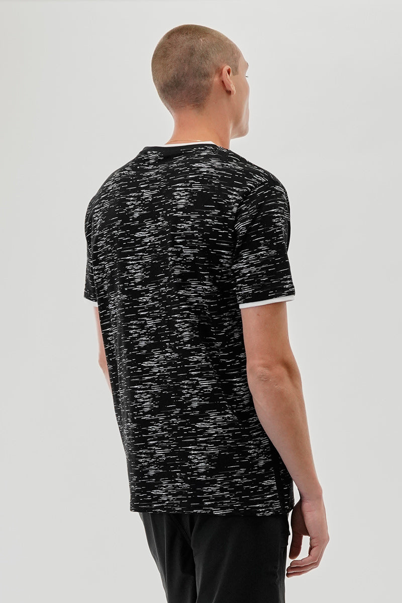 Canada Weather Gear Vintage Patterned Crewneck Tee - Black