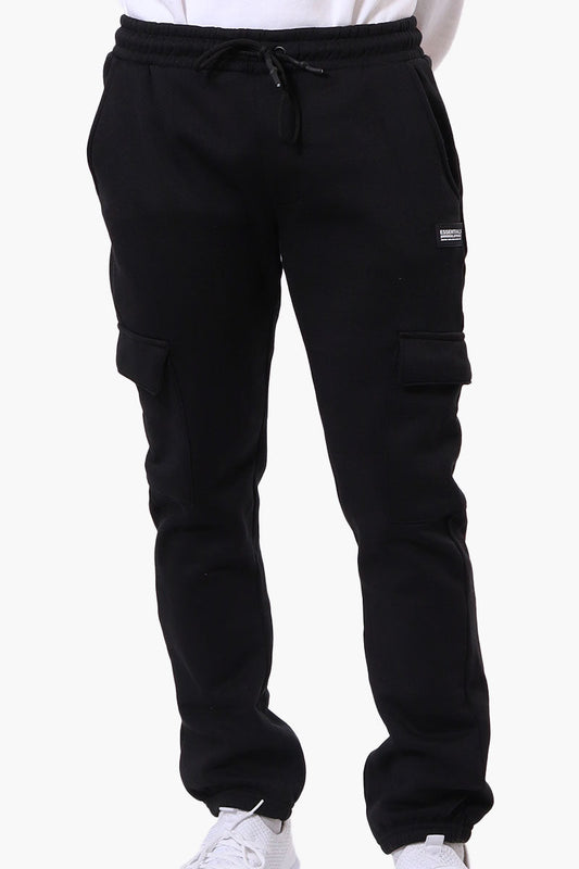 Essentials By Drill Tie Waist Cargo Joggers - Black