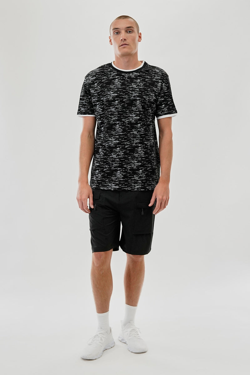 Canada Weather Gear Vintage Patterned Crewneck Tee - Black